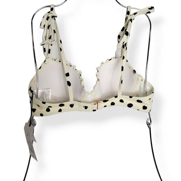 Shade & Shore Cream Polk-a-dot Underwired Bikini Top 34B - Picture 2 of 3